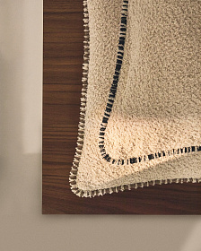 Чехол для подушки Enari бежевый хлопок с коричневой отделкой 50 x 50 см