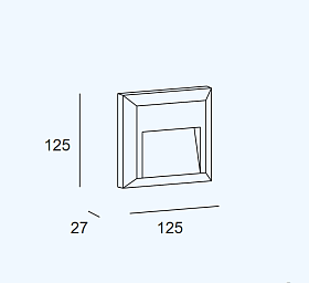 Уличный настенный светильник IP65 Kossel 125mm LED 1.5W LED 4000K ON-OFF Белый 65lm