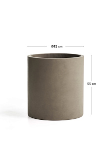 Кашпо Aiguablava из серого цемента Ø 52см
