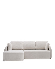 Laira 3-местный диван-кровать из шенилла с шезлонгом слева цвет экрю 246 см