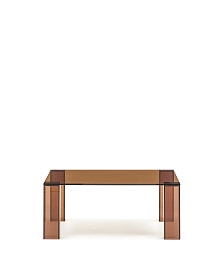 Журнальный столик Adularia из стекла коричневого цвета 85 x 85