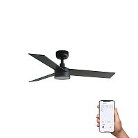 Потолочный вентилятор RUDDER S Ш1060 черный/ореховый 3P LED 18W DIM TUYA