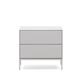 Vedrana Тумбочка прикроватная 2 ящика белый лак 60 x 55 см