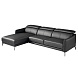 Угловой диван 5359-L /6040 черный кожаный