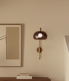 Настенный светильник Cloud зелено-коричневое стекло/золотой металл