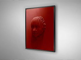 Red Face Картина барельеф из полистирола и МДФ 90X120