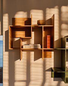 Модульный стеллаж Ina из шпона дуба с натуральной отделкой 80 x 80 см