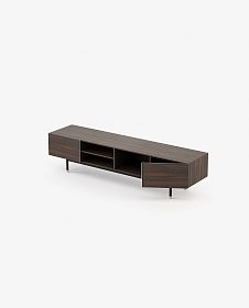 Тумба под ТВ Cuba 2 двери цвет Wood  B Smoked eucalyptus veneer matte, Metal -black Iron Matte