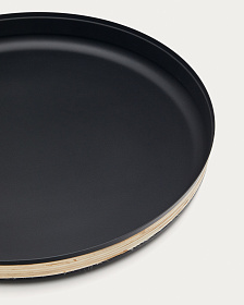 Shai Поднос из нержавеющей стали и ротанга 33 см