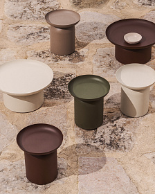 Уличный столик Arcola из зеленого алюминия, диаметр 45 см