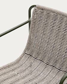 Стул Maurina из оцинкованной стали зеленого цвета и экрю и серым шнуром