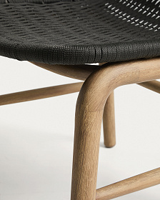 Комплект садовой мебели Sori стол и 6 стульев Alipa из акации и графитовой веревки