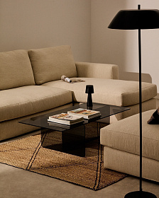 Журнальный столик Zaren из серого закаленного стекла, 120 x 60 см