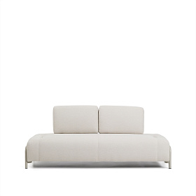 2-местный модуль дивана Compo из шенилла цвета экрю с бежевым каркасом, 200 см