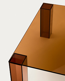 Журнальный столик Adularia из стекла коричневого цвета 85 x 85