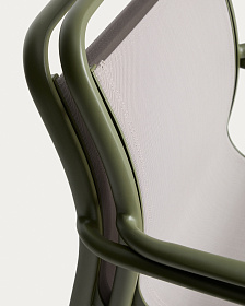 Уличный стул Luri из алюминия зеленого цвета и бежевого текстиля