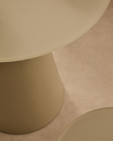 Журнальный столик Wilshire из матового стекла и стали матово-серый Ø50 см