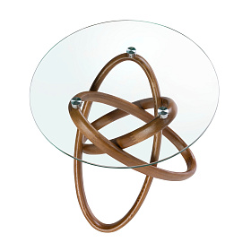 Приставной столик 2126/LT20051 из стекла и ореха