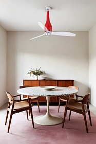 Eterfan M LED Блестящий красный/прозрачный вентилятор с двигателем постоянного тока