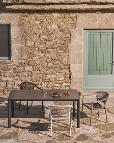 Уличный стул Livadia из бежевого алюминия и веревки