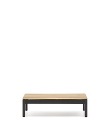 Журнальный столик Sorells из серого алюминия и тикового дерева 52,4 x 91 см