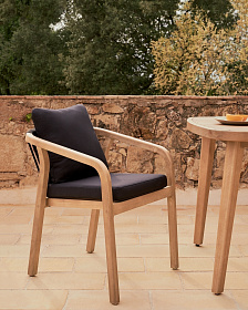 Malaret Стул из массива эвкалипта и черного шнура