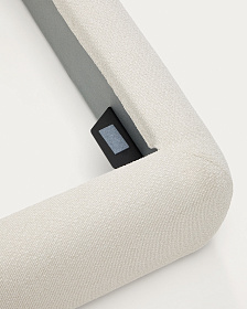 Кровать Martina со съемным чехлом из шенилла цвета экрю 90 x 200