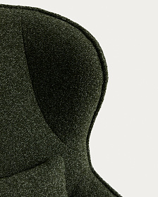 Поворотное кресло Sorile из темно-зеленой синели