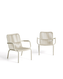 Уличное кресло Salis из алюминия цвета таупе и веревки