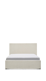 Кровать Nahiri бежевого цвета из шенилла с ящиком для хранения 160 x 200 см