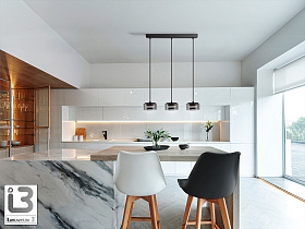 Olaia Подвесной светильник 3L черный/дымчатый