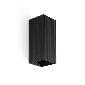 Настенный светильник LUNE квадратный черный с рифлением 2xGU10