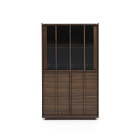 Витрина Onix из массива ореха и орехового шпона темная отделка 101 x 170 см