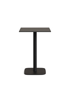 Высокий садовый столик Dina черный на черном металлическом основании 60 x 60 x 96 см