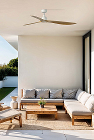 Потолочный вентилятор OUTWOOD L Ш1500MM белый/светлый дуб 3 PALAS IP44