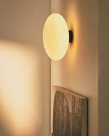 Bamila Бра из дымчатого стекла и черного металла Ø25 см