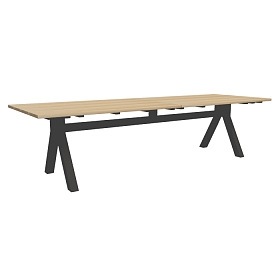 Стол обеденный Alaska TEAK NATURAL-CARBON MATTE 300х100