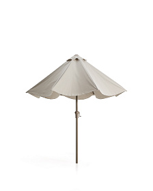 Бежевый зонт Milna со стальной конструкцией цвета таупе, диаметр 300 см