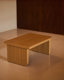 Oaq Журнальный столик из дубового шпона с натуральной отделкой 82 x 60 см