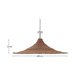 Bladia Абажур из ротанга с натуральной отделкой Ø90 см