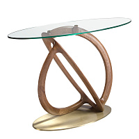 Консоль 3246/CON16171 из закаленного стекла и ореха