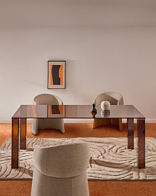 Стол Adularia из коричневого закаленного стекла 200 x 100 см