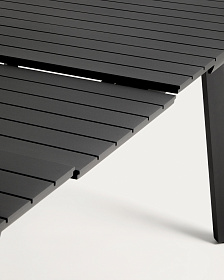 Раздвижной уличный стол Izola из алюминия с графитовой отделкой, 185 (235) x 100 см