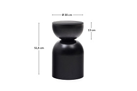 Rachel Приставной столик из металла с черной отделкой Ø 30,5 см