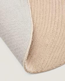 Ковер Domm из шерсти бежевого цвета Ø 200 см