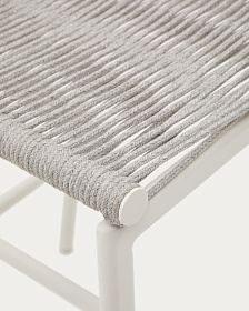 Садовый полубарный стул Culip из веревки и белого алюминия, 65 см