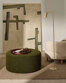 Пуф Kaeli со съемным чехлом из зеленого букле Ø 90 см