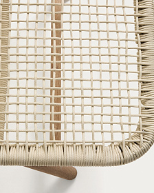 Шезлонг Dandara из веревки цвета экрю и стали с ножками из массива акации