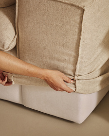 Anarela 3-местный диван со съемным чехлом и льняными подушками бежевого цвета 280 см