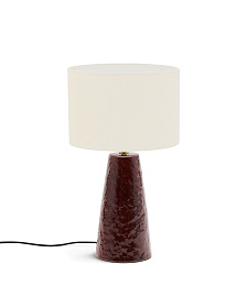 Настольная лампа Drava из бордовой керамики с хлопковым абажуром